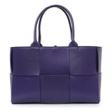 Bottega Veneta Purple Calfskin Maxi Intrecciato Small Arco Tote Handbags Bottega Veneta