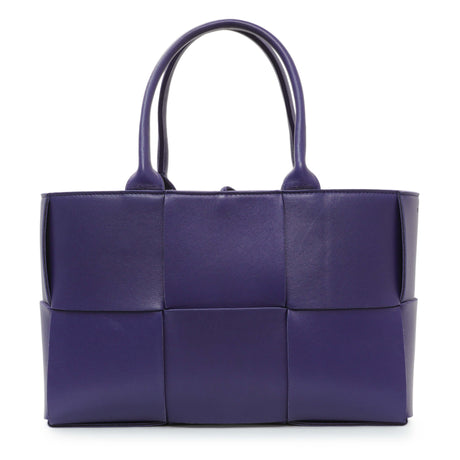 Bottega Veneta Purple Calfskin Maxi Intrecciato Small Arco Tote Handbags Bottega Veneta