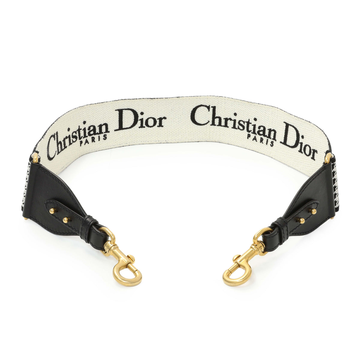 Christian Dior Canvas Houndstooth Embroidered 30 Montaigne Shoulder Strap