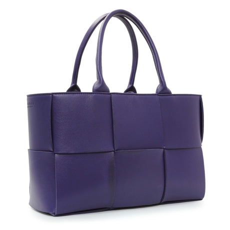 Bottega Veneta Purple Calfskin Maxi Intrecciato Small Arco Tote Handbags Bottega Veneta