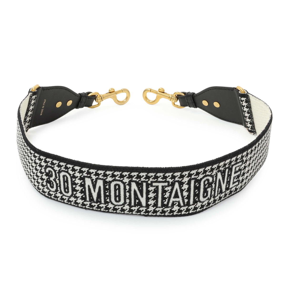 Christian Dior Canvas Houndstooth Embroidered 30 Montaigne Shoulder Strap