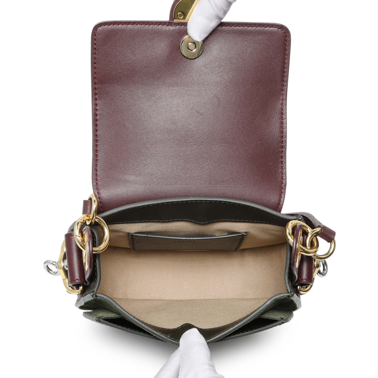 Chloe Green Calfskin Little Horses Embroidered Small Tess Bag Handbags Chloe