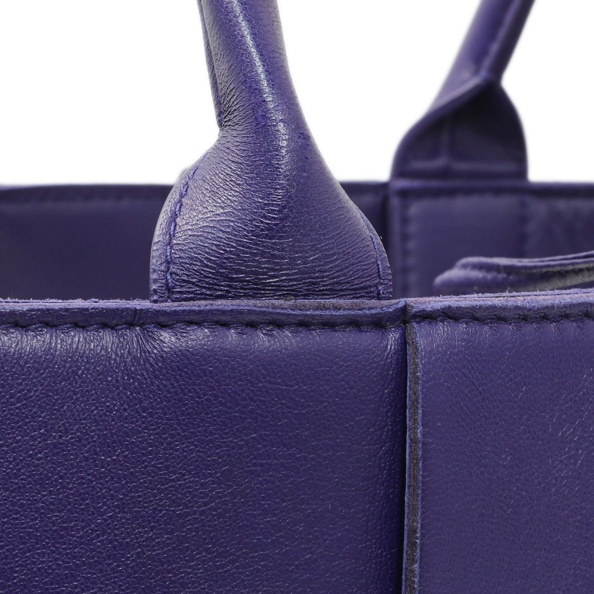 Bottega Veneta Purple Calfskin Maxi Intrecciato Small Arco Tote Handbags Bottega Veneta