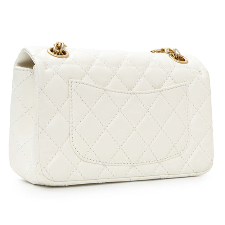 Chanel White Quilted Aged Calfskin 2.55 Reissue Flap 224 Handbags Chanel