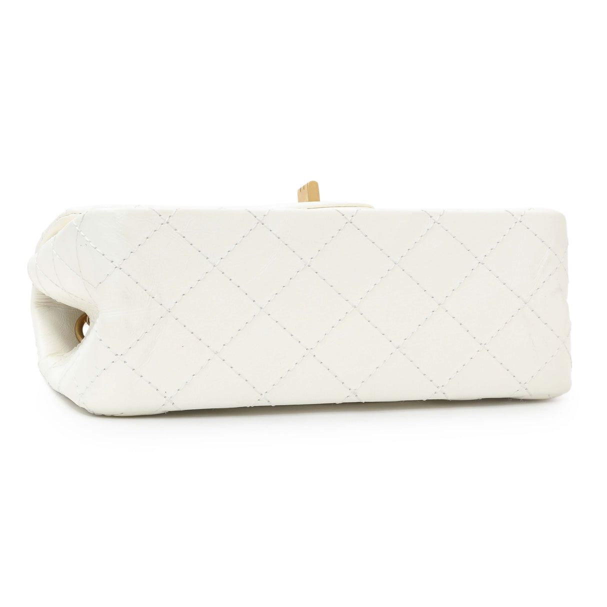 Chanel White Quilted Aged Calfskin 2.55 Reissue Flap 224 Handbags Chanel