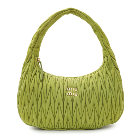 MiuMiu Green Matelasse Suede Wander Shouder Bag Handbags Miu Miu