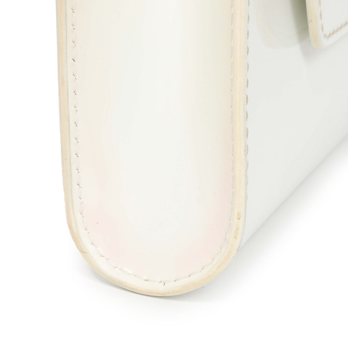 Christian Louboutin White Patent Vero Dodat Clutch