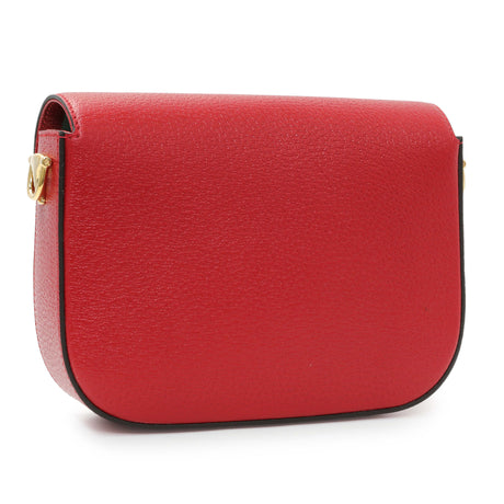 Gucci X Adidas Textured Dollar Calfskin Web Trefoil Mini Horsebit 1955 Shoulder Bag Black Red Handbags Gucci