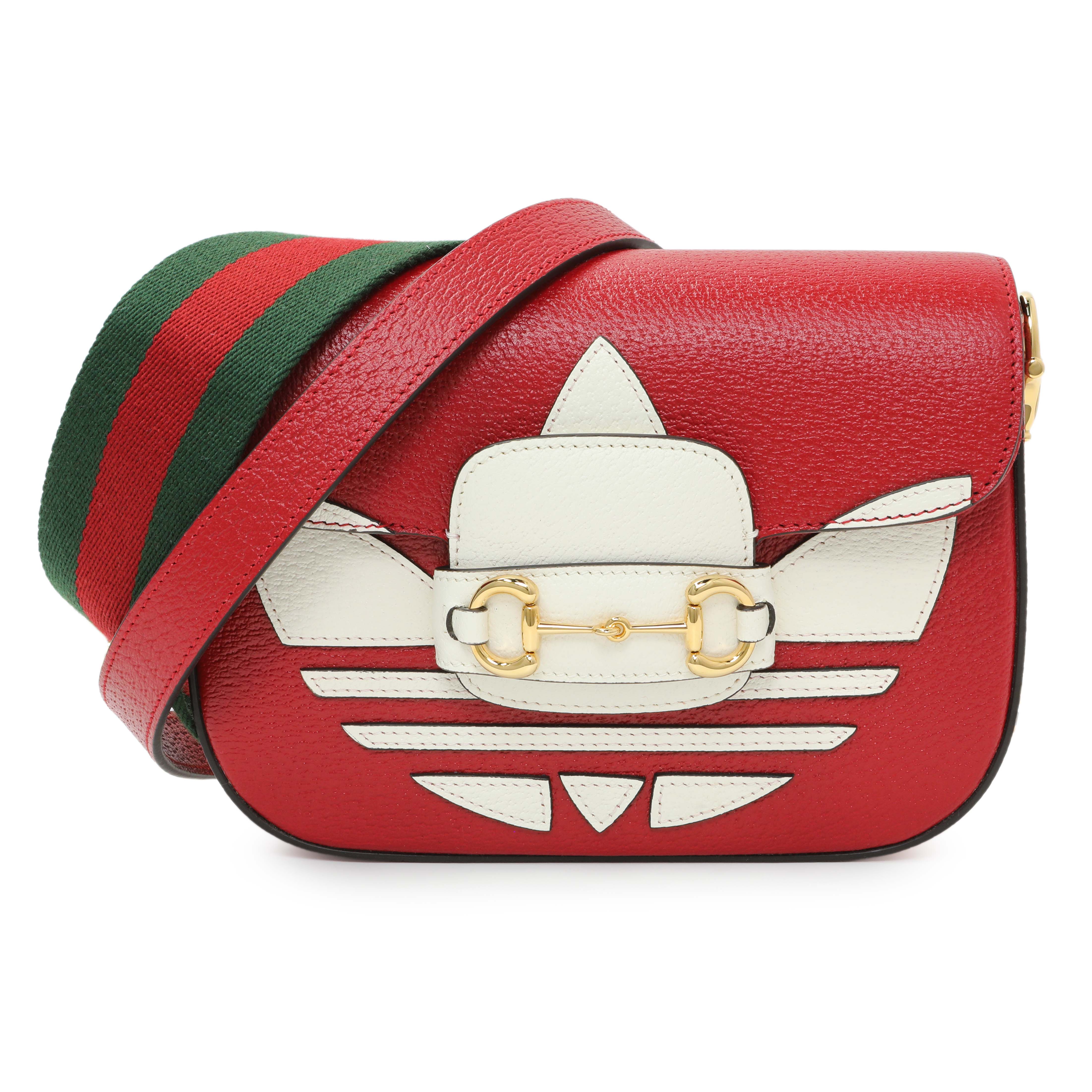 Gucci X Adidas Textured Dollar Calfskin Web Trefoil Mini Horsebit