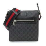 Gucci GG Supreme Monogram Web Small Flat Messenger Bag Handbags Gucci
