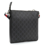 Gucci GG Supreme Monogram Web Small Flat Messenger Bag Handbags Gucci
