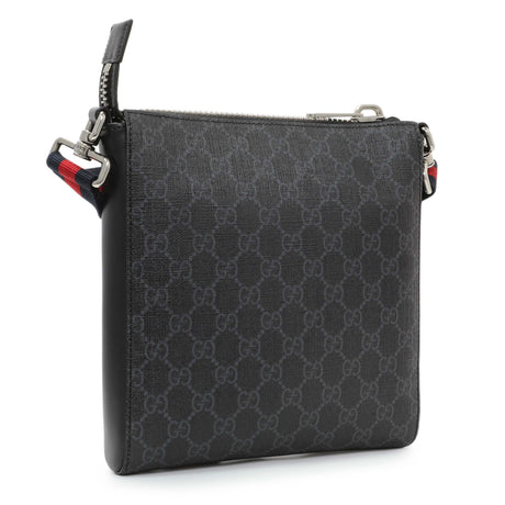 Gucci GG Supreme Monogram Web Small Flat Messenger Bag Handbags Gucci