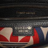 Gucci X Adidas Textured Dollar Calfskin Web Trefoil Logo Small Messenger Bag