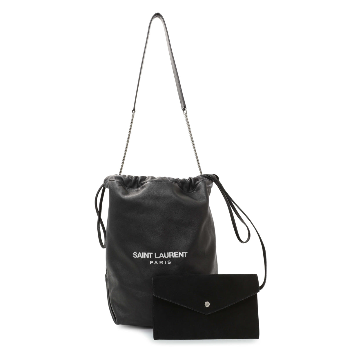 Saint Laurent Black Lambskin Teddy Bucket Bag Handbags Saint Laurent