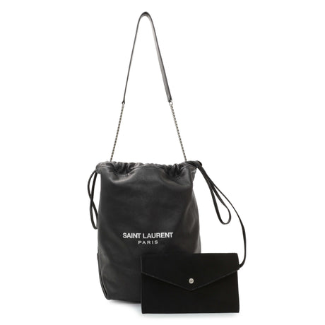 Saint Laurent Black Lambskin Teddy Bucket Bag Handbags Saint Laurent