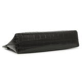 Burberry Black Crocodile Embossed Small Society Clutch