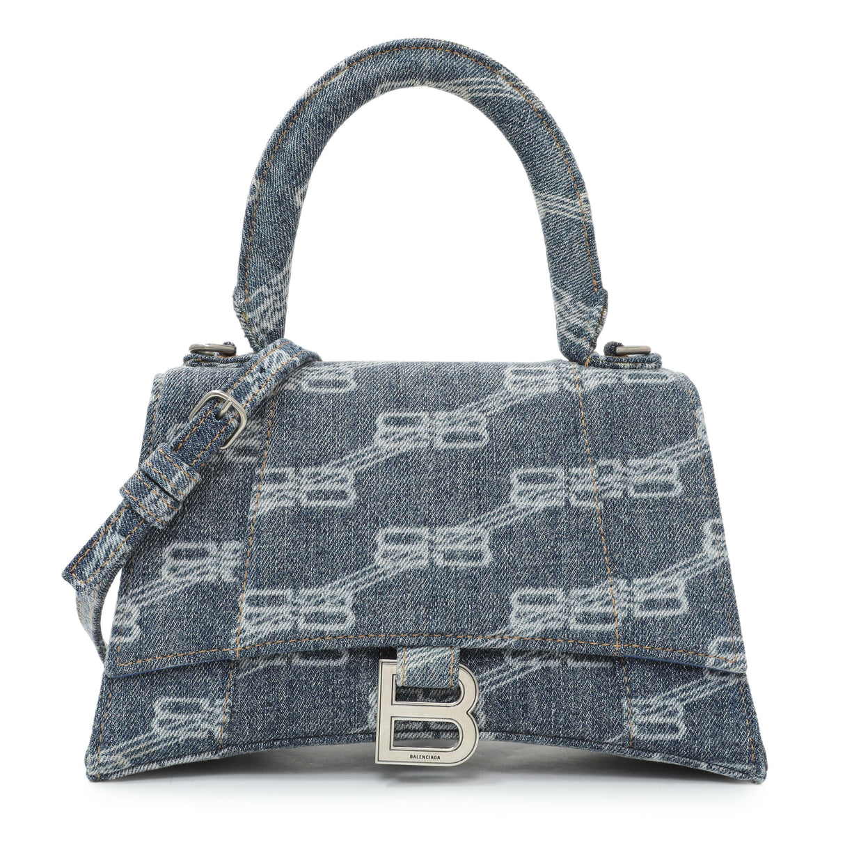 Balenciaga Denim Monogram Hourglass S Handbags Balenciaga