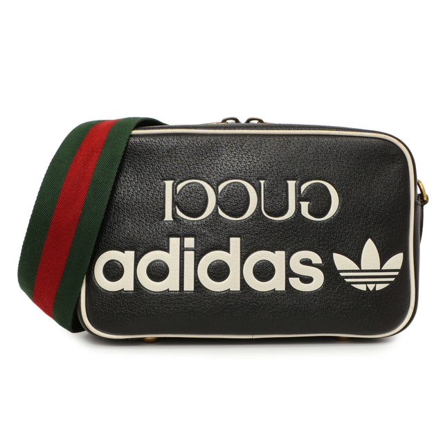 Gucci X Adidas Textured Dollar Calfskin Web Trefoil Logo Small