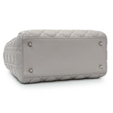 Christian Dior Grey Lambskin Cannage Medium Lady Dior Handbags Christian Dior