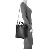 Celine Black Grained Calfskin Small Vertical Cabas Handbags Celine