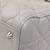 Christian Dior Grey Lambskin Cannage Medium Lady Dior Handbags Christian Dior