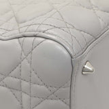 Christian Dior Grey Lambskin Cannage Medium Lady Dior Handbags Christian Dior