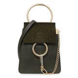 Chloe Deep Forest Calfskin Suede Mini Faye Bracelet Bag