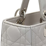 Christian Dior Grey Lambskin Cannage Medium Lady Dior Handbags Christian Dior