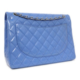 Chanel Light Blue Patent Maxi Classic Double Flap