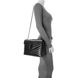Saint Laurent Black Calfskin Medium Loulou Handbags Saint Laurent