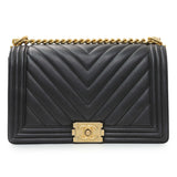 Chanel Lambskin Chevron Quilted New Medium Boy Flap Handbags Chanel
