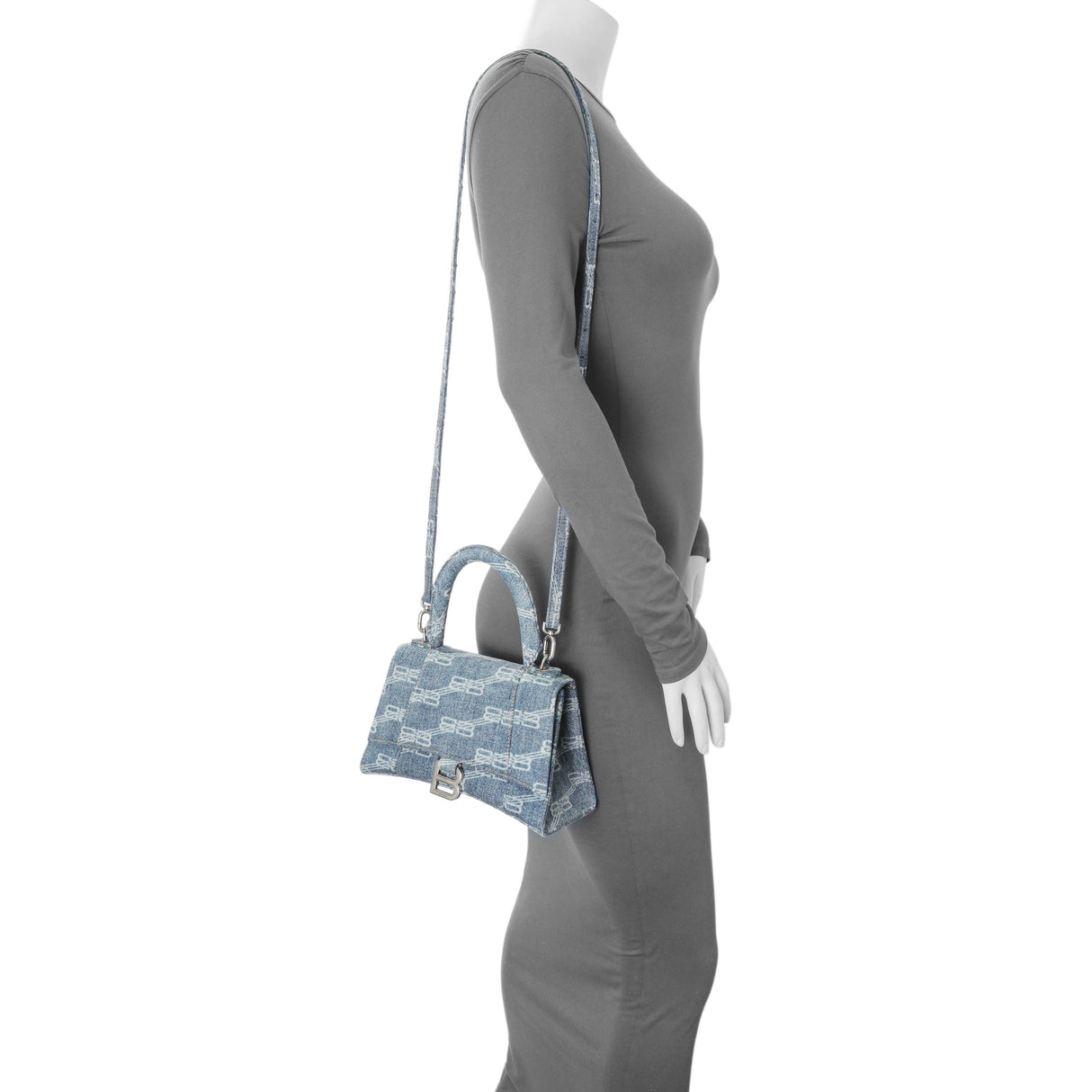 Balenciaga Denim Monogram Hourglass S Handbags Balenciaga