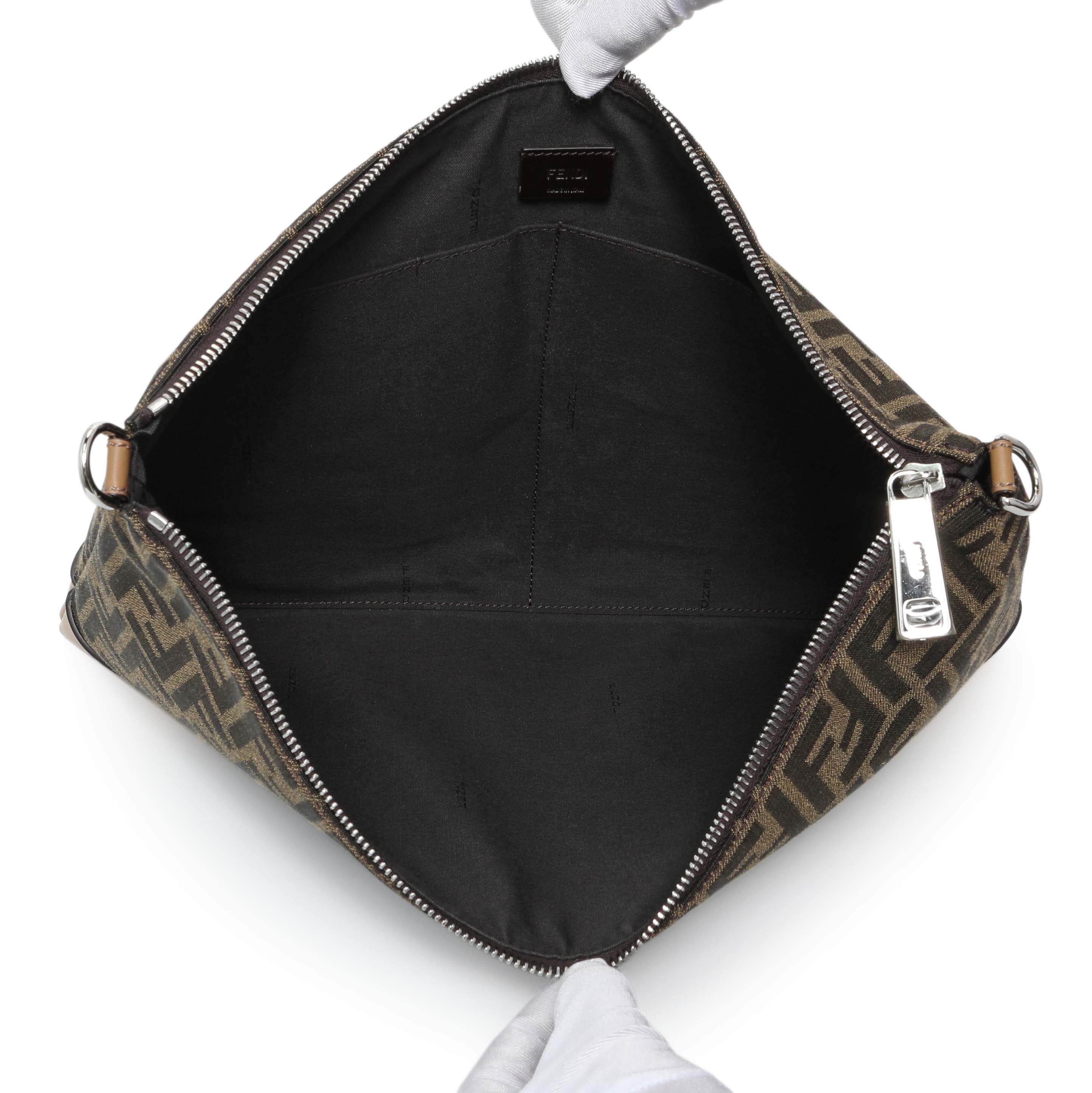 FENDl バック FENDI F Envelope FF 1974 Embossed Leather Belt Bag Sunflower