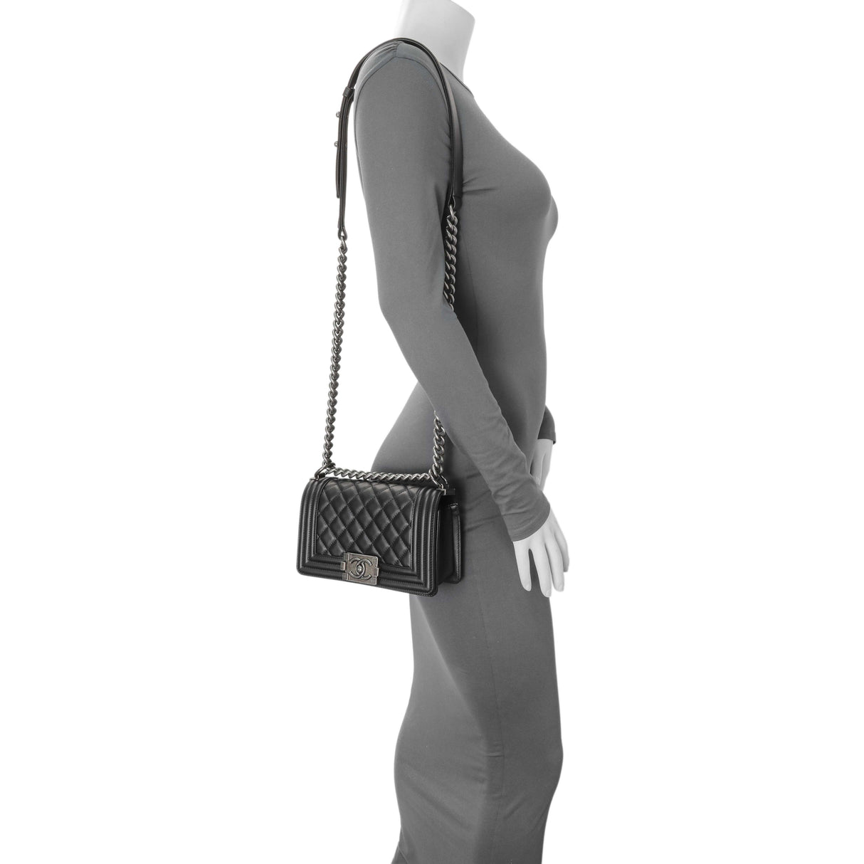 Chanel Black Quilted Calfskin Small Boy Flap Handbags Chanel
