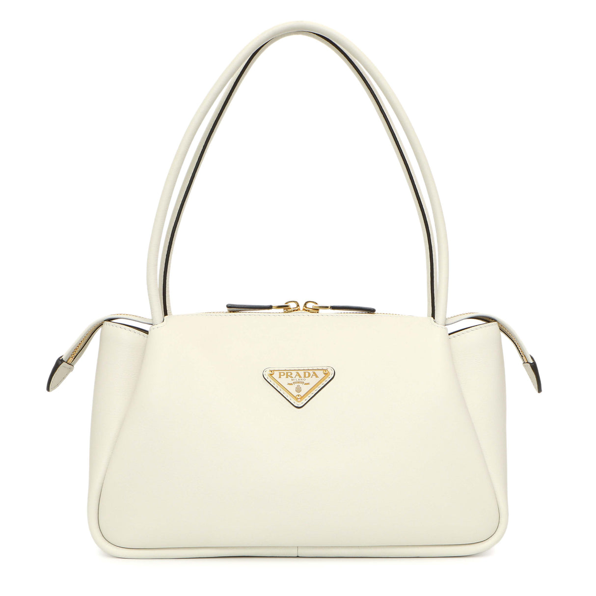 Prada White Soft Calfskin Medium Shoulder Bag