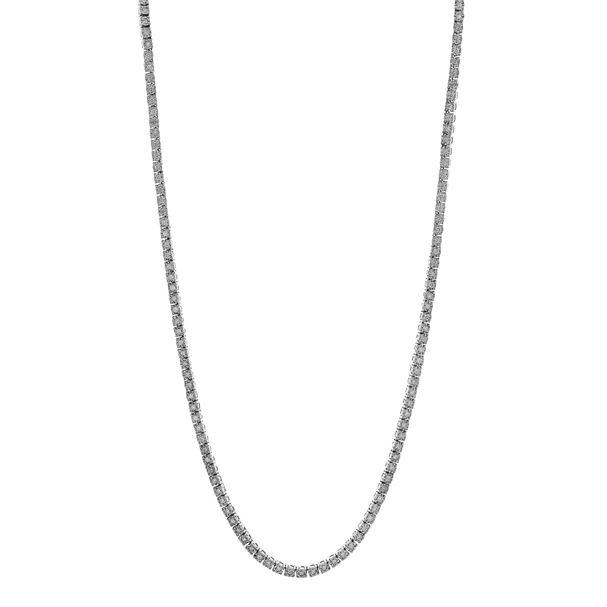 18K White Gold 2.86 Carat Riviere Diamond Necklace