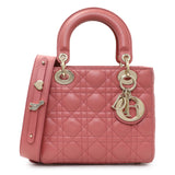 Christian Dior Pink Lambskin Cannage Small My ABCDior Lady Dior Handbags Christian Dior