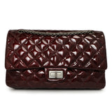 Chanel Burgundy Quilted Patent 2.55 Reissue 227