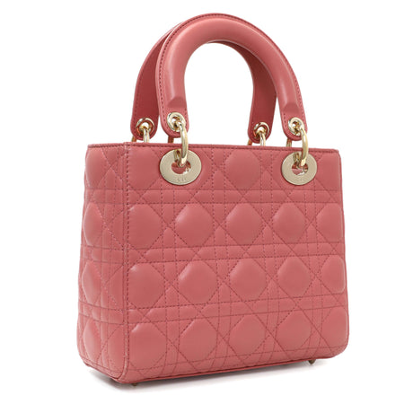 Christian Dior Pink Lambskin Cannage Small My ABCDior Lady Dior