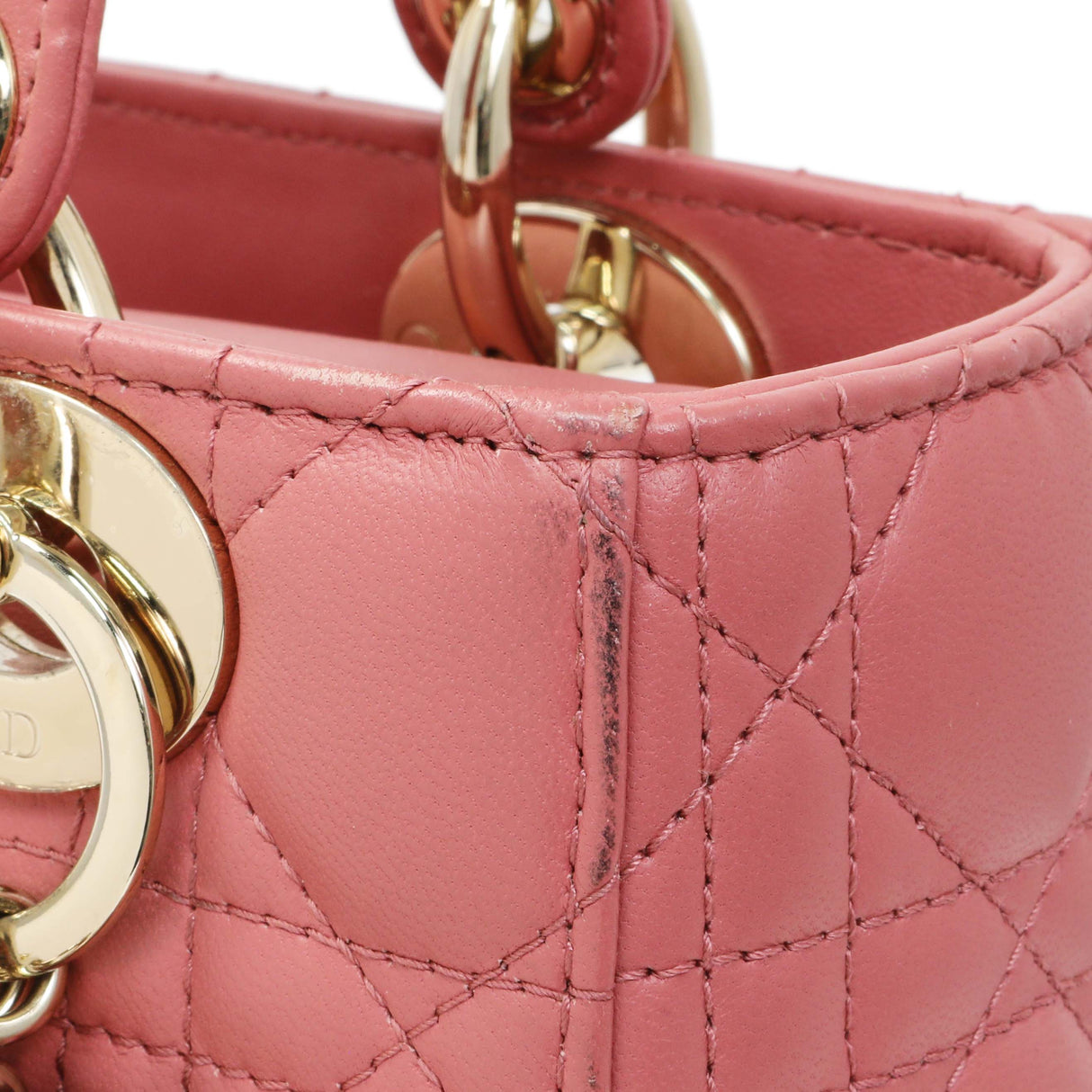 Christian Dior Pink Lambskin Cannage Small My ABCDior Lady Dior Handbags Christian Dior