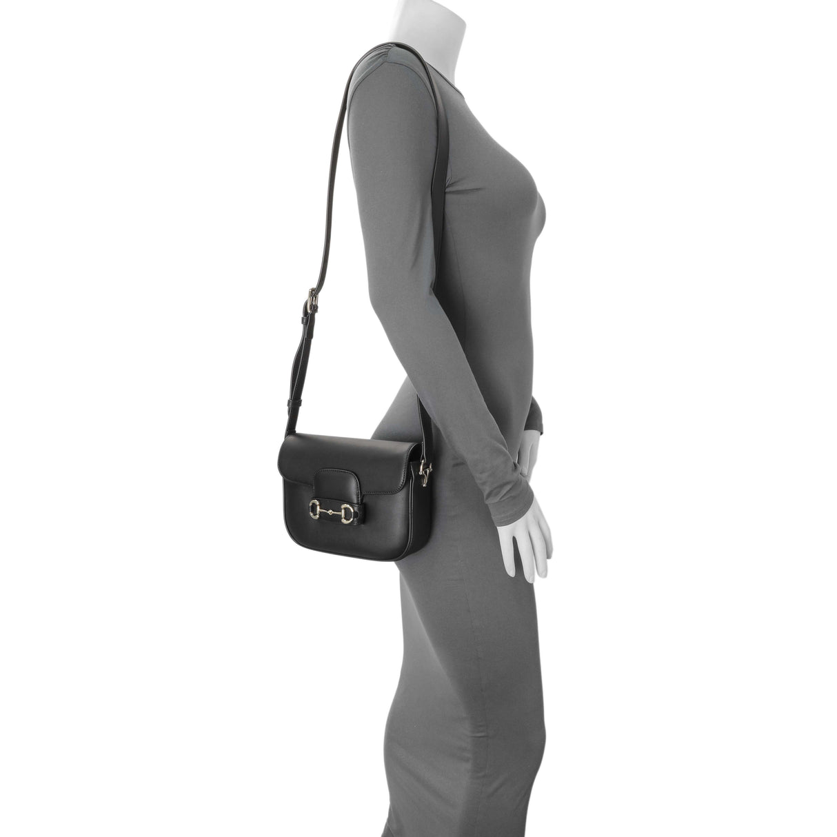 Gucci Black Arabella Calfskin Horsebit 1955 Soft Small Shoulder Bag Handbags Gucci