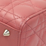 Christian Dior Pink Lambskin Cannage Small My ABCDior Lady Dior Handbags Christian Dior