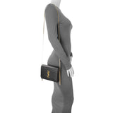 Saint Laurent Black Grain de Poudre Monogram Kate Box Chain Crossbody Bag Handbags Saint Laurent