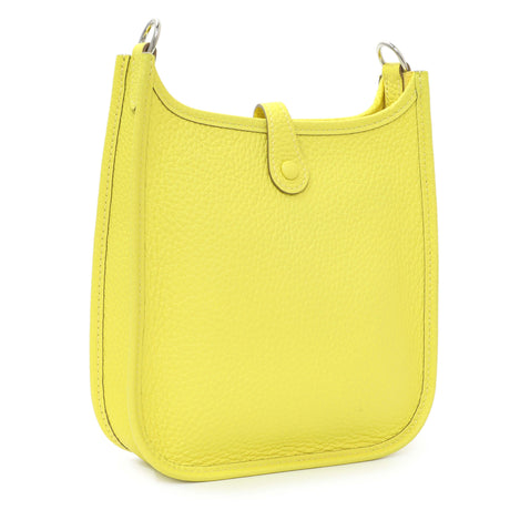 Hermes Lime Citron Taurillon Clemence Maxi Quadrille Evelyne TPM
