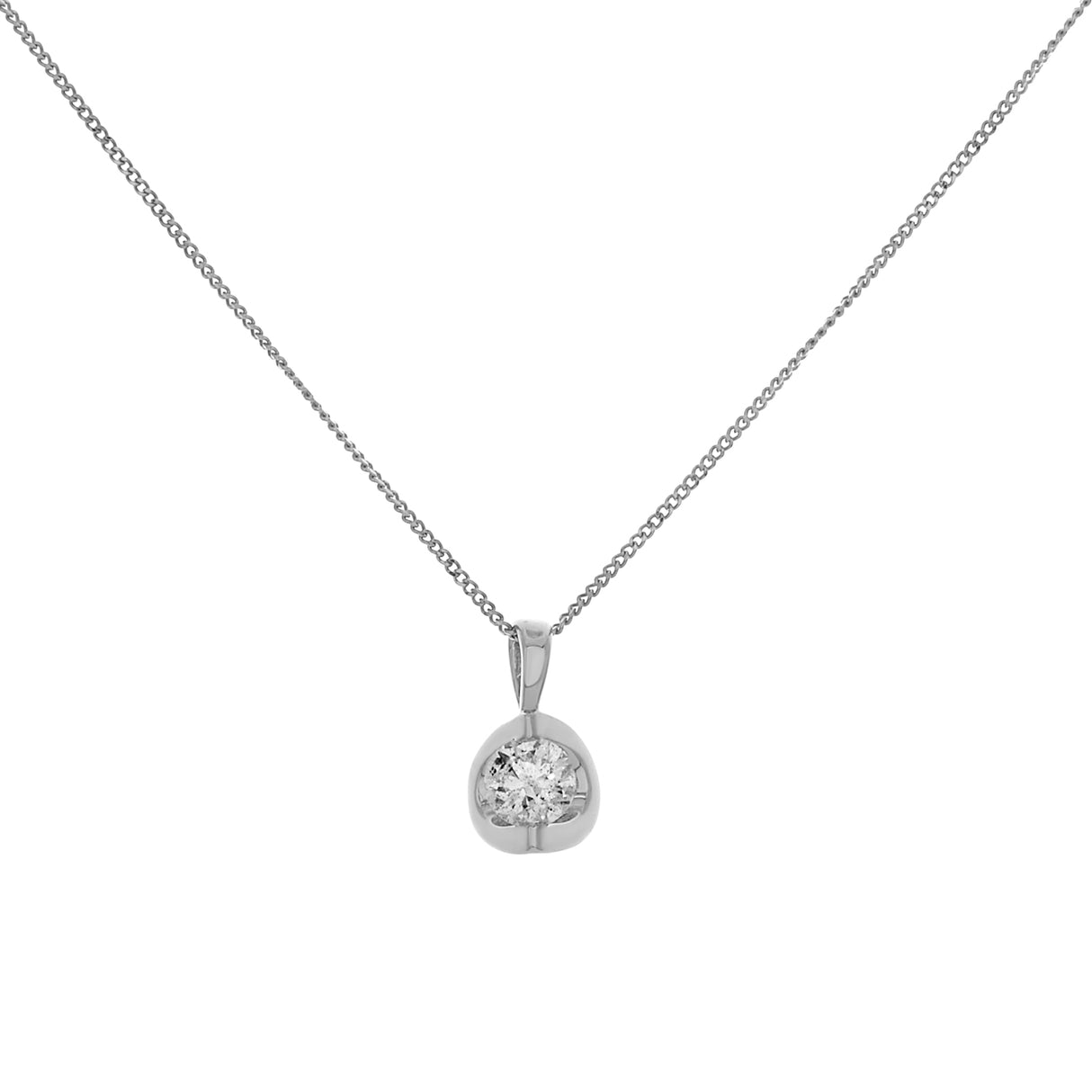 14K White Gold 0.20 Carat Diamond Pendant