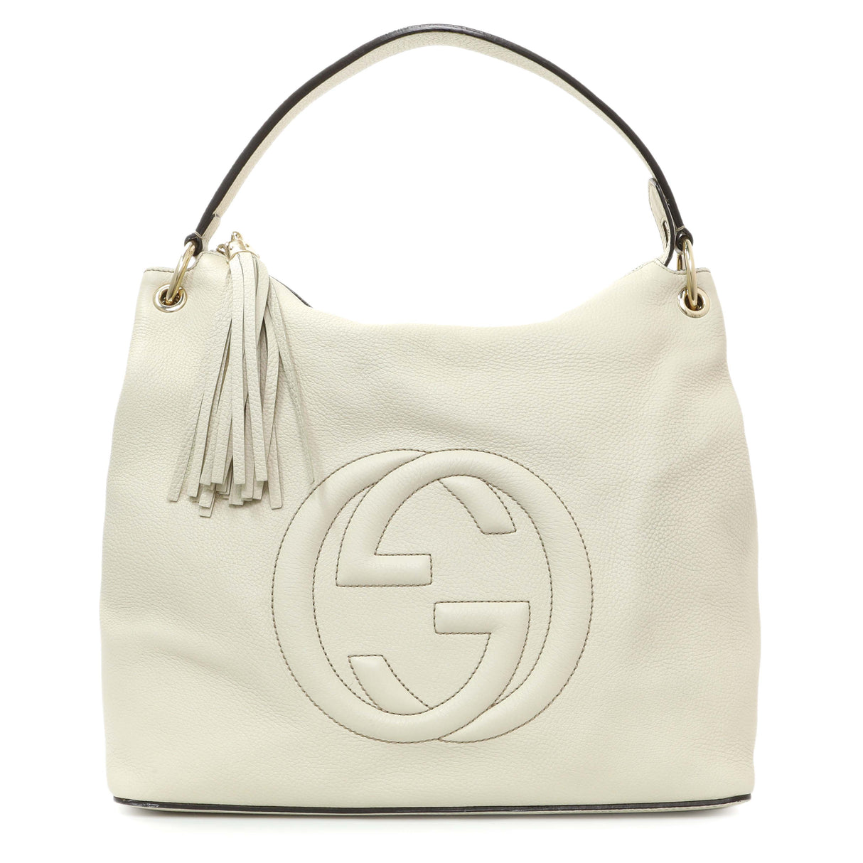 Gucci Ivory Soho Pebbled Leather Hobo Shoulder Bag Handbags Gucci