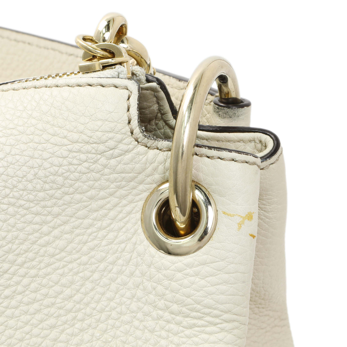 Gucci Ivory Soho Pebbled Leather Hobo Shoulder Bag Handbags Gucci