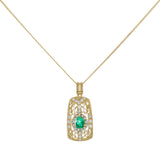 18K Yellow Gold 0.91 Carat Emerald Pendant