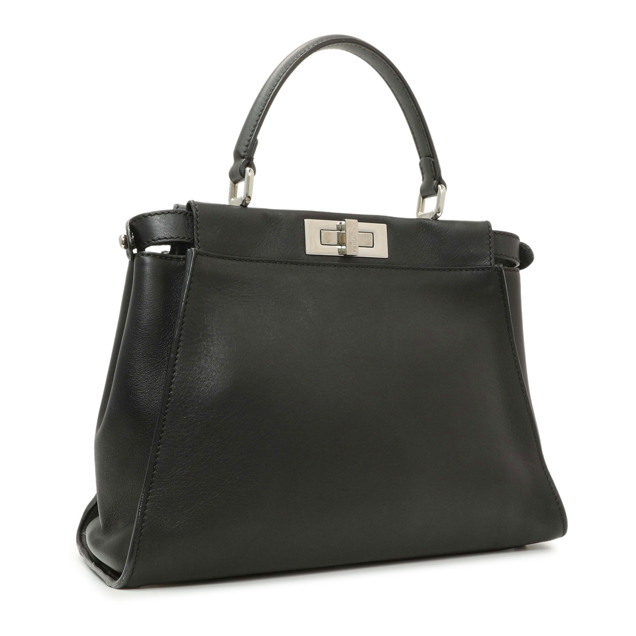 Fendi Black Vitello Seta Snakeskin Crocodile Monster Eyes