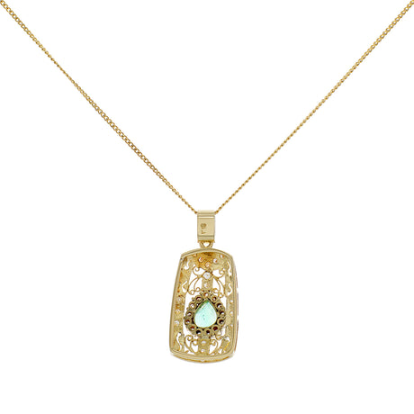 18K Yellow Gold 0.91 Carat Emerald Pendant